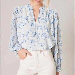 Sugarlips Paisley Balloon Sleeve Blouse